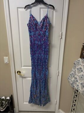 Windsor | Dresses | Carmella High Slit Corset Prom Dress Windsor Navy |  Poshmark